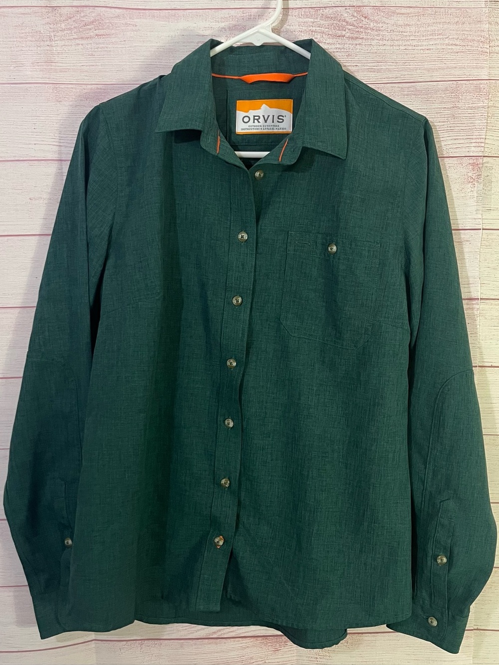 Orvis‎ Green Long Sleeve Button Down Shirt Size Medium
